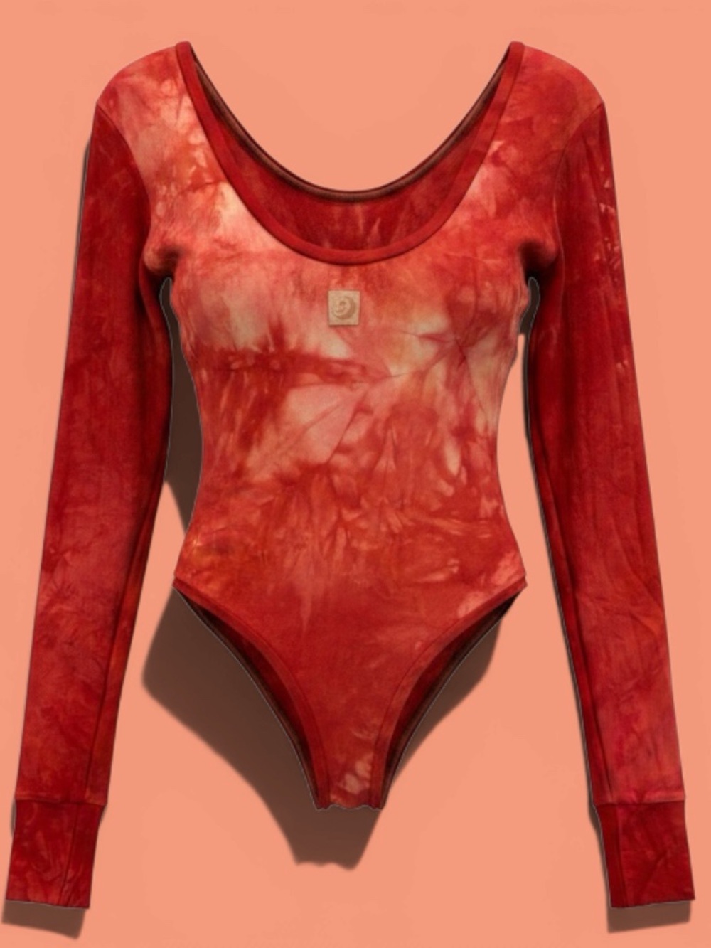Solstice Intimates Rust Tie-Dye Long Sleeve Bodysuit Size Large